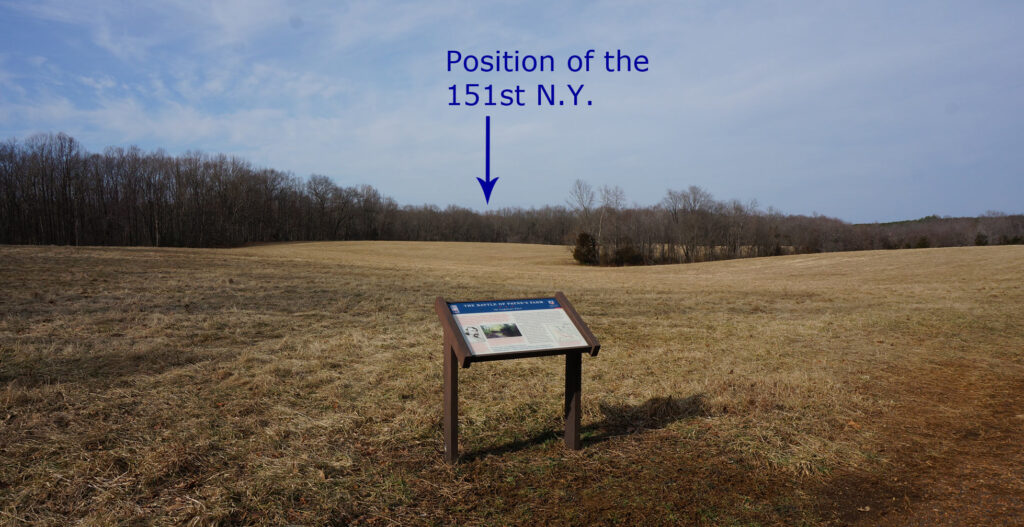 Position of the 151st New York at the Battle of Payne's Farm, November 27, 1863.